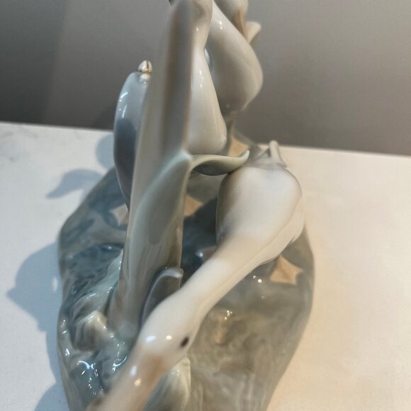 Lladro 4549 3 Geese Group Porcelain Figurine 8" 1970s - Picture 4 of 5